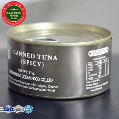 China Canned Seafood Canned Products Fish Canned Tuna With Spicy Sauce 0.175 Kg Spicy Flavor Tuna. Offers ≥60% CN body salt 175g for sale