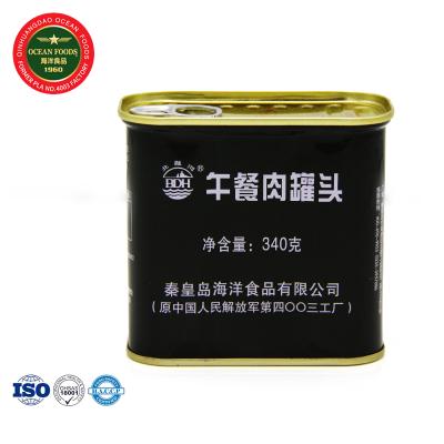 China No colors Qinhuangdao artificial ocean food ready eat pork square luncheon meat for sale for sale