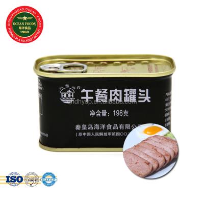 China No Good Taste 198g Artificial Colors Canned Pork Luncheon Meat for sale