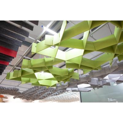 China Modern Art Acoustic Ceiling Pet Polyester Fiber Grille Kingkus Sound Barrier for sale