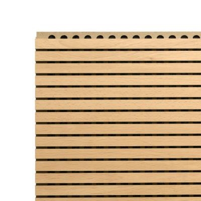 China ENVIRONMENTAL FOOTPRINT Fire Retardant Wooden Perforated Acoustic Panel Grooved for sale