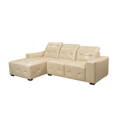 China Home Furniture L Shape Sofa Air Leather Corner Sofa Set For Living Room Modern Appearance Stationary Sofa for sale