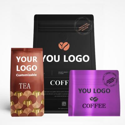 China Custom Printed Aseptic Coffee Bean Packaging Bags With Valve Instant Coffee Coffee Bag Pink Bag for sale