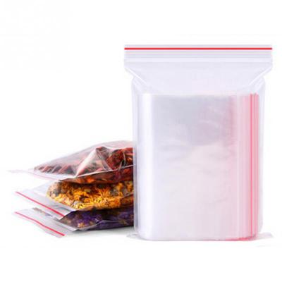 China Recyclable Transparent Ziplock Bag Rectangle Recyclable Food Packaging Pe Ziplock Bag for sale