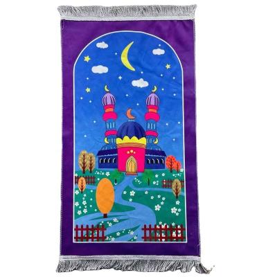 China JY Kids Islamic Prayer Mat High Quality Muslim Travel Rugs Soft Washable Islamic Kids Blanket for sale