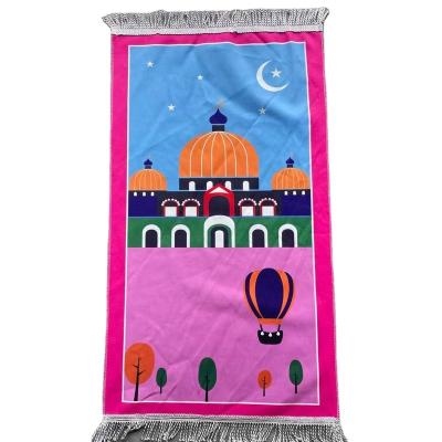 China Wholesale Washable Turkey Prayer Rug For Kid Soft Carpet Kids Fleece Muslim Prayer Rug Blanket Custom for sale