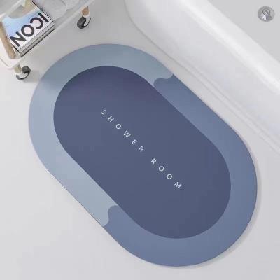 China Sustainable Slim Shower Bath Mat Non Slip Tub Diatom Rubber Custom Bath Mat Rug for sale