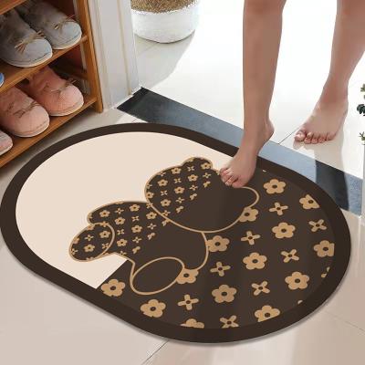 China Quick Dry Bath Mat Diatoma Earth Non Slip Mats Print Carpet Non-Slip Rug Rubber JY Custom Viable Stone Diatomite for sale