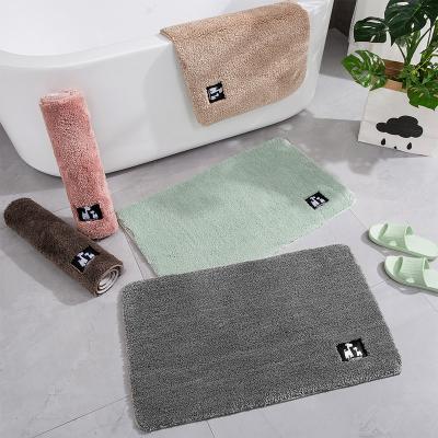 China Washable Colorful Simple Solid Logo Customized Baby Bath Mat For Tub Non Slip Water Absorbent Hotel Mat for sale