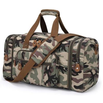 China Eco-Friendly Custom Canvas Duffel Bag Large Travel Fleece Weekender Overnight Bag Travel Shoulder Tote Bag for sale