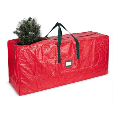 China Hot Selling Max Fit Uo Custom Made Premium PE Woven Christmas Tree Storage Bag Amazon Garland Wholesale Viable Large To 9Ft Tree for sale