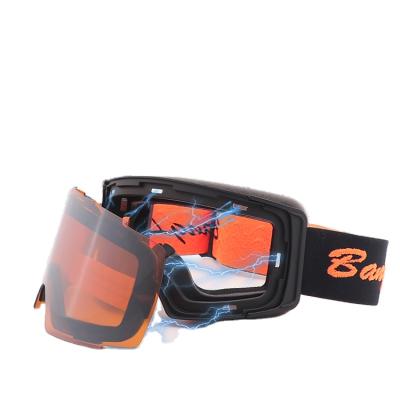 China Custom Oversized Winter Logo OEM Snow Snowboarding Magnetic Interchangeable Goggles Custom Oversized Anti Fog Anti Fog Goggles for sale