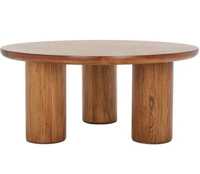 China Removable Cover New Modern Design Living Room Furniture Solid Wood Round Three legged Coffee Table for sale