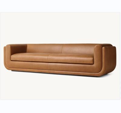 China Removable Cover New popular modern design U-shaped leather double sofa for sale