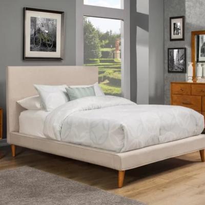 China Modern Modern design bedroom furniture light colored solid wood king size bed for sale