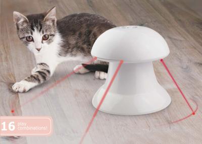 China 360 Degree Plastic Automatic Pet Laser Toy , White Interactive Laser Cat Toy With Battery for sale