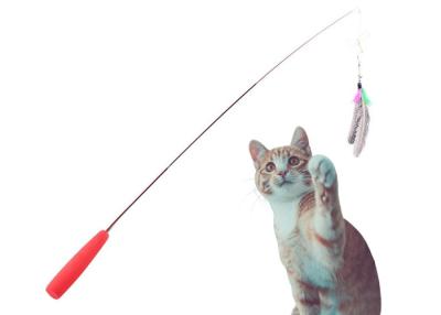 China Einziehbare Katzen-Lieblingsspielwaren, 3 handgemachte DA Vogel-Katzen-Spielzeug-Stabs-harte Nuss zu verkaufen