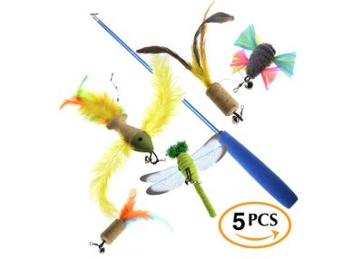 China Funny Flexible Cat Feather Toys / Cat Bird Toy With Durable Fishing Line for sale