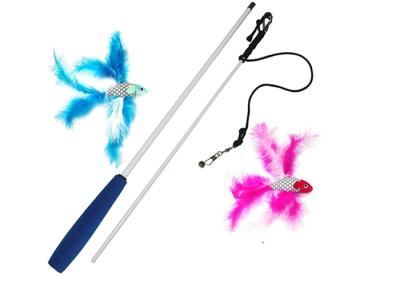 China Polycarbonate Material Cat Feather Toys / Popular Cat Toys For Kitty Exercising for sale