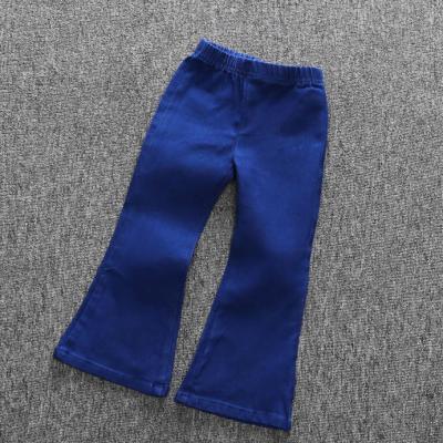 China Viable Kids Denim Bell Bottom Pants Fashion Popular Style Children's Pants Girls Ruffle Pants for sale