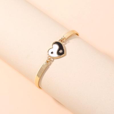 China 2022 New FASHIONABLE 18K Gold Plated Heart Yin Yang Tai Chi Chain Bracelet Love Bracelets for sale