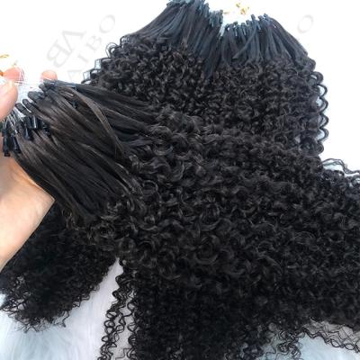 China Wholesale Brazilian Human Hair Curly Keratin Virgin Microlinks/curly micro straight hair extension link ring vendors/curl hair for sale