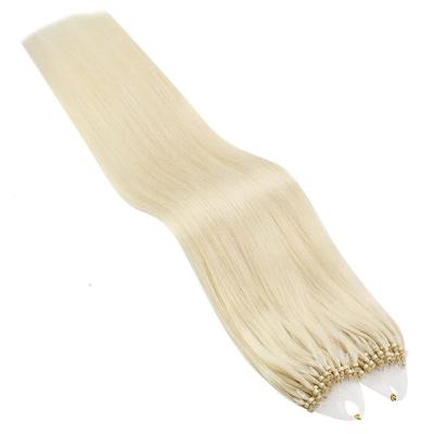 China Kinky Curl 613 Blonde Straight Kinky Curl 613 Micro Human Ring Hair 100% Micro Bead Bonds Remy Hair Extension Machine Made for sale