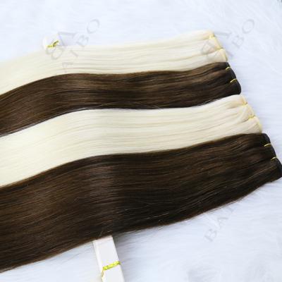 China Custom Curl Kinky Factory All Kinds Machine Made Flat Human Weft 100% Remy Virgin Hair Double Drawn Handtied Weft For Salon for sale