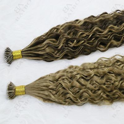 China Raw Nano Ring Hair 12A Curly Double Drawn Loop Curly Double Ended Curly Nano Remy Hair Virgin Hair Extensions Virgin Cuticle Aligned Hair for sale