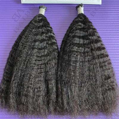 China Best Quality Fan Tip 100% Virgin Brazilian Curly Hair Luxury Y Tip Straight Light Curly Yaki Hair Extension Dropshipping for sale