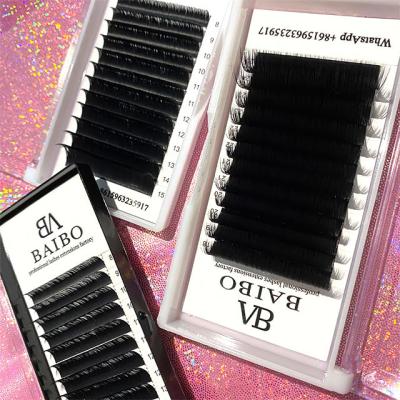 China Korea Fan Classic Pbt VolumeLash Easy Extensions Long Korea Cashmere Soft Black Faux Natural Individual Individual Lashes for sale