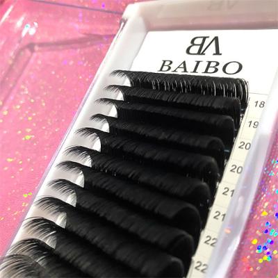 China Long 0.03 Natural Individual Curl Volume Wick Extensions Mink Eyelash Extension D Fake Private Label Long Hair Extensions Tray for sale