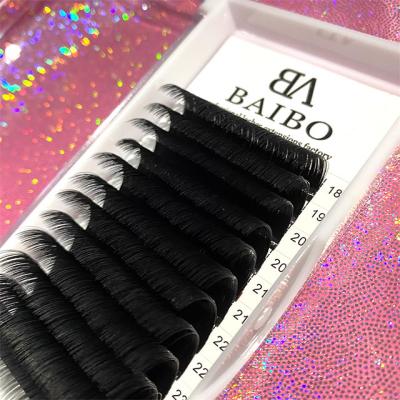 China Different Long Lashex Jet Black Eyelash Extension J/B/C/CC/D/DD/M Mink Lashes Extensions Natural Silk Curl Lashes for sale