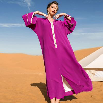 China Newest Dubai Abaya Long Dresses Hot Muslim Hoodie Women Spliced ​​Abaya Dress Sale Abaya Hoodie Strap Dress Muslim Abaya Supplier Wholesale for sale