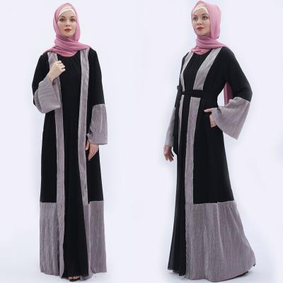 China 2022 new design young girl plain abaya abaya open front loose muslim abaya cardigan Ramadan waist women dress islamic muslim clothing wholesale for sale