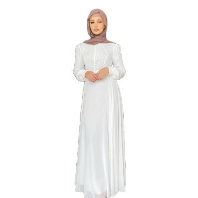 China Chiffon Robe Reached Ankle Robe Abaya Factory Arabic Robe Wholesale Ready Made Double Layer Chiffon Robe Reached Ankle Robe Abaya Support Customization for sale