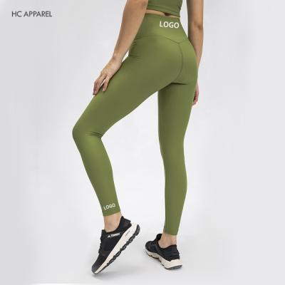 China 2022 New Style Rib Breathable Neutral Yoga Pants Green Custom Your Own Design Gym Clothing Yoga Pants for sale