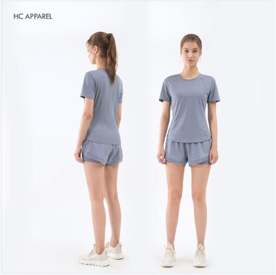 China Hot sale short sleeve yoga set summer yoga suit breathable sport wear wom set wholesale for sale