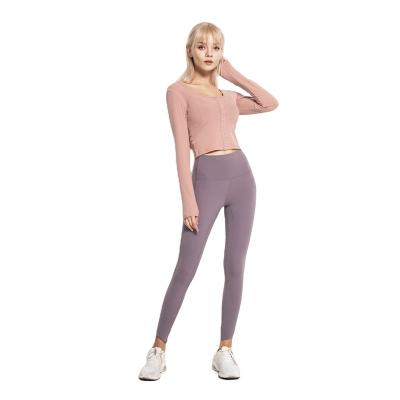 China New Design Breathable Yoga Wear Fashionable Sportswear Set Threaded Long Sleeve Yoga Set Women Sportswear for sale