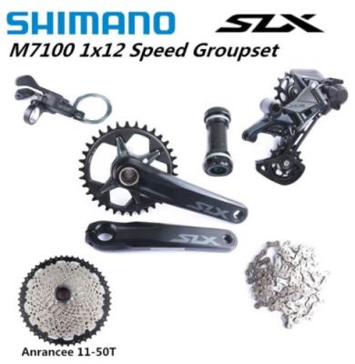 China SHIMANO SLX M7100 Aluminum Clutch Derailleur Crankset Rear Cassette 170mm 175mm 30T 32T 34T Groupset 1x12Speed ​​M7100 for sale