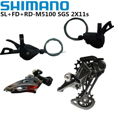 China ALLOY Bike M5120 Long Cage Shimano Deore M5100 2x11s Groupset MTB Rear Derailleur 22v MTB Set M5100 Front Derailleur 2X11s for sale