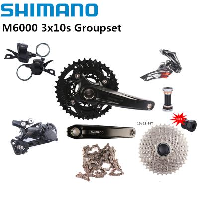 China Shimano DEORE M6000 3x10s Groupset MT500 170mm Crankset Front Rear Derailleur Shifter Lever HG54 HG50 Cassette BB52 Steel For MTB Bike for sale