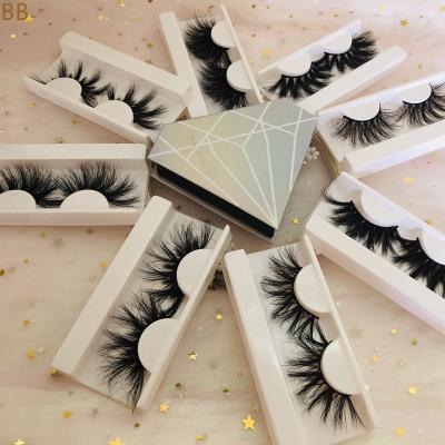 China Wholesale Soft and Natural No Cruelty 3d 5d Mink Eyelash Private Label Box 25mm Mink Eyelash Seller for sale