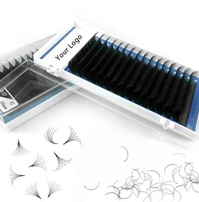 China 2022 Long Private Label Mink Lashes Eyelash Extension Tray Lashes Extension Natural Professional Silk Russian Fan Natural Easy Volume 2022 for sale