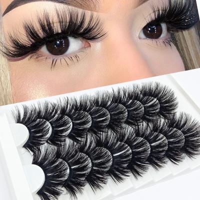 China Wholesale Soft Natural Fluffy Faux Mink Lashes Soft Private Label 100% Handmade 5D 25Mm Fake 3D Mink Eyelash for sale