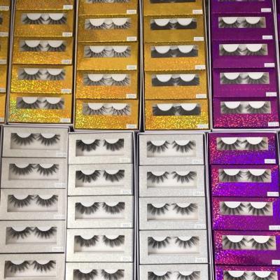 China Soft and Natural 3D Mink Eyelashes Vendor 22mm 25mm 27mm 28mm 30mm 5D Mink Strip Lashes With Eyelash Cruelty Free Lashes Custom Made for sale