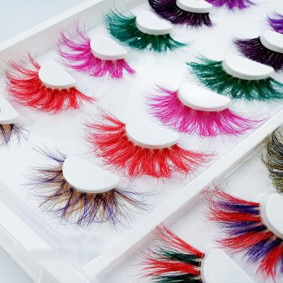 China 25mm Colored Mink Hair Lashes Cruelty Free Wholesale Soft And Natural 3d Mink Eyelashes for sale