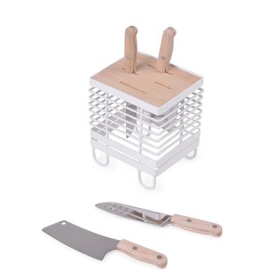 China Children Kids Knife Sit Toy Kitchen Tools Set Toy With Wooden Handle Mini Knife for sale