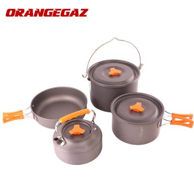 China Outdoor Baking Cookware Outdoor Products Camping Cooking Set To Raise Picnic Camping Pot Sets for sale