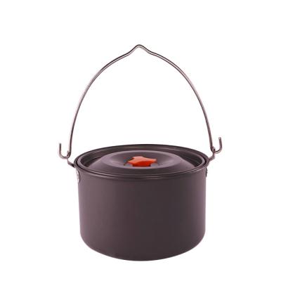 China Aluminum Cookware Lightweight Aluminum Cookset Durable Outdoor Cooking Set Outdoor Camping Hanging Pot for sale